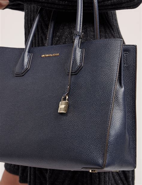 michael kors navy blue leather handbags|michael kors blue tote bag.